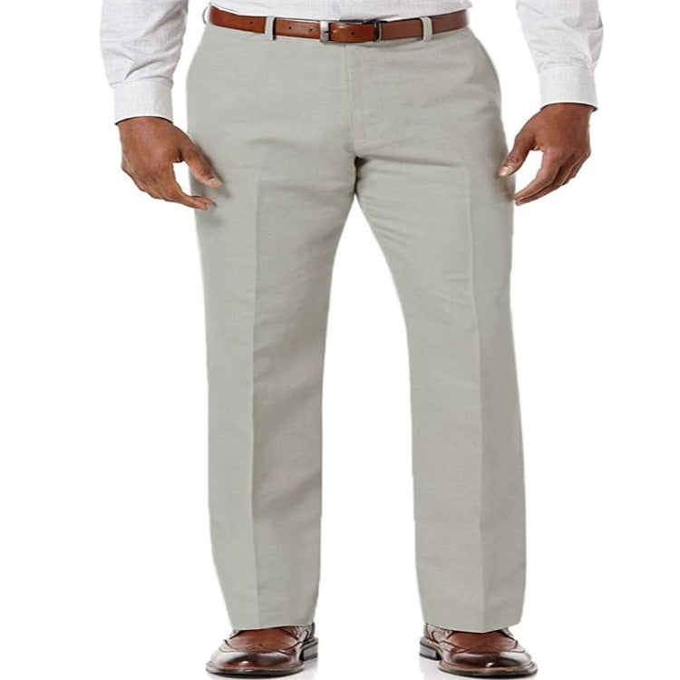 Men's Linen Slant Pockets Solid Color Breathable Trousers