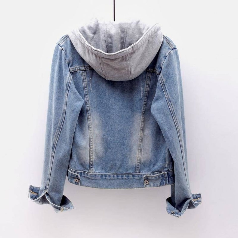 Slim Fit Hooded Jacket Versatile Student Top