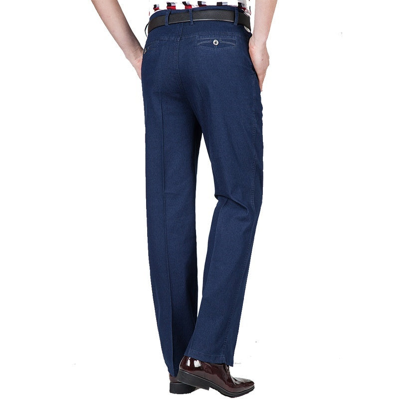 Men's Jeans High Waist Loose Casual Denim Trousers Denim Trousers