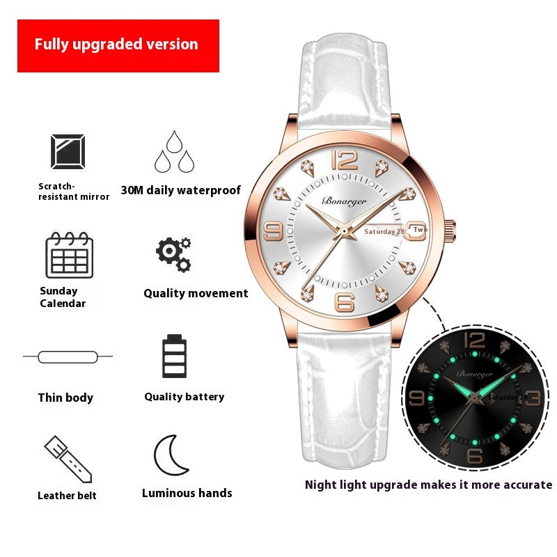Niche High Sense Waterproof Luminous Quartz Watch