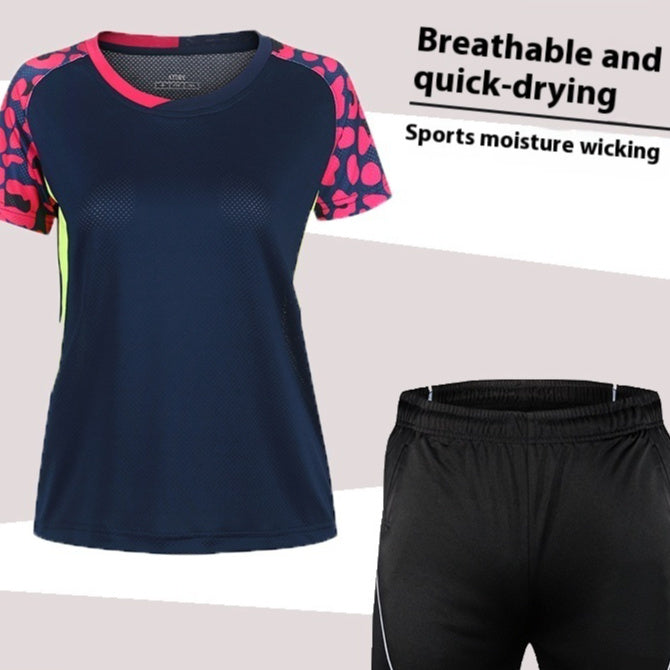Badminton Suit Set Summer Short Sleeved Top Men's And Women's Lapel