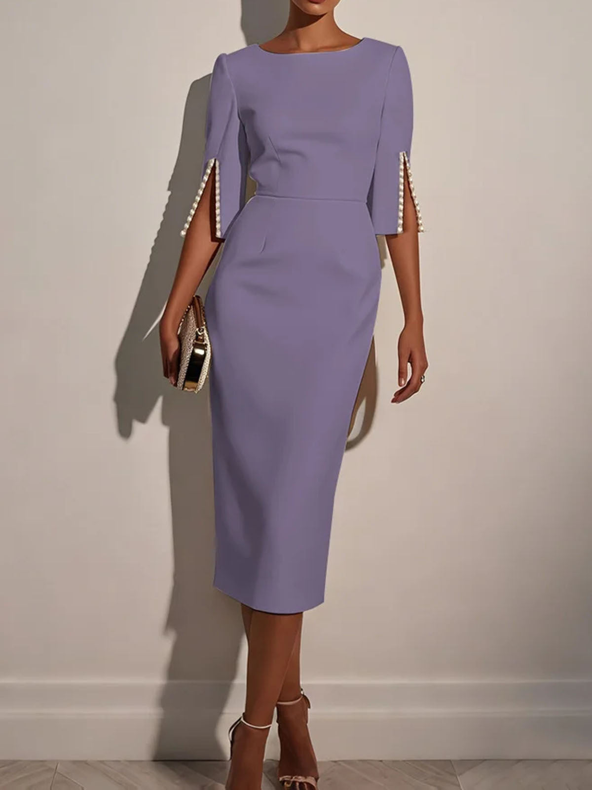 Women's Beaded Elegant Workplace Dress