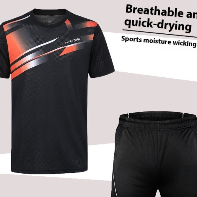 Badminton Suit Set Summer Short Sleeved Top Men's And Women's Lapel
