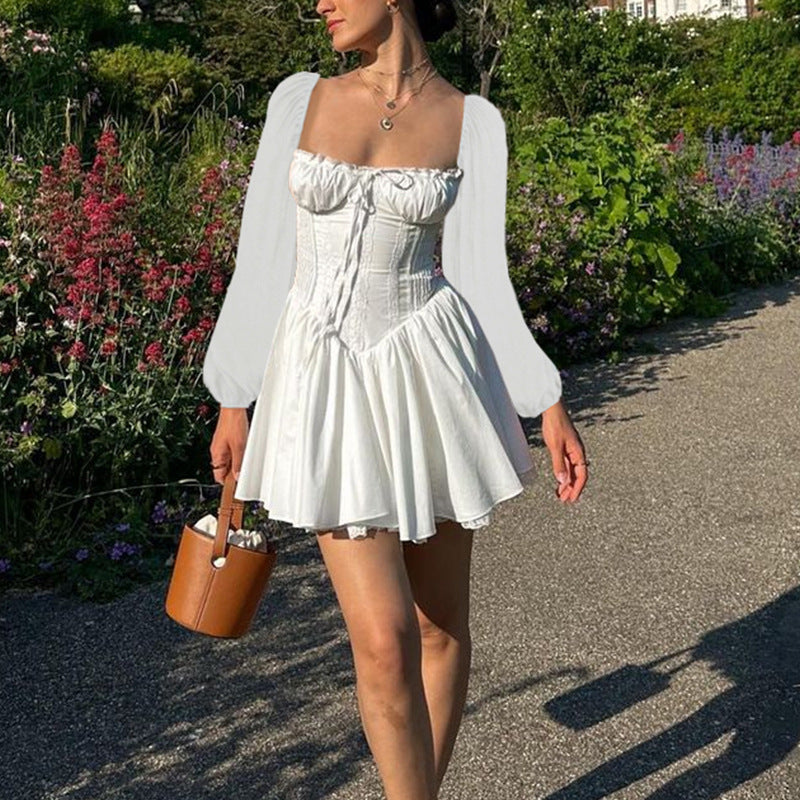 Women's Elegant Sexy Low-cut Waist Strap Dress