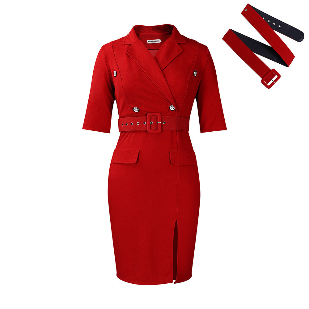 Slimming Sheath Split OL Professional Women's Dress