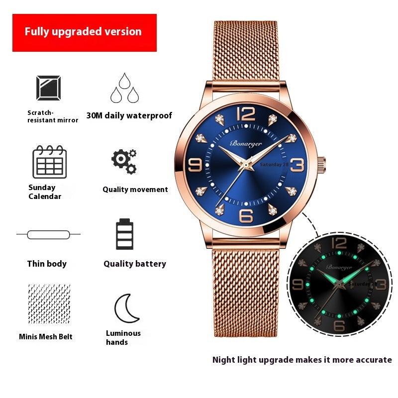 Niche High Sense Waterproof Luminous Quartz Watch
