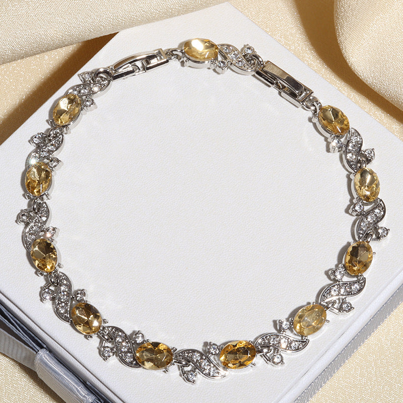 Rainbow Color Cross-shaped Jewelry Zircon Bracelet