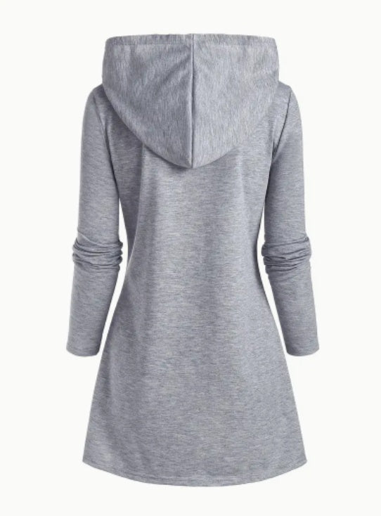 Women's Casual Letter Print Hoodie With Cross-Front Design