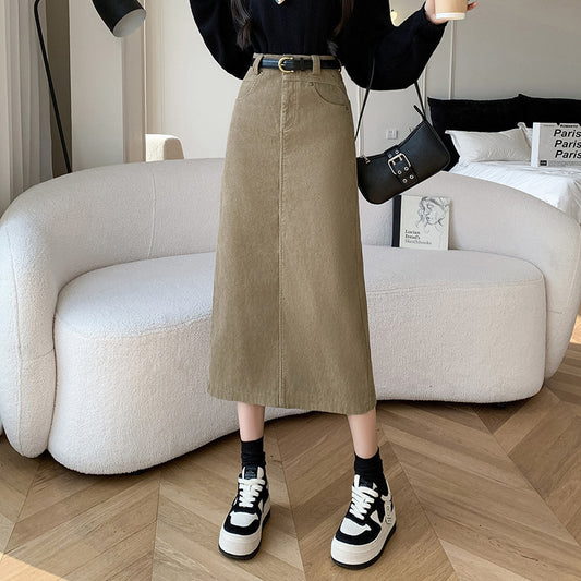 Skirt Retro High Waist A- Line Sheath Straight Skirt