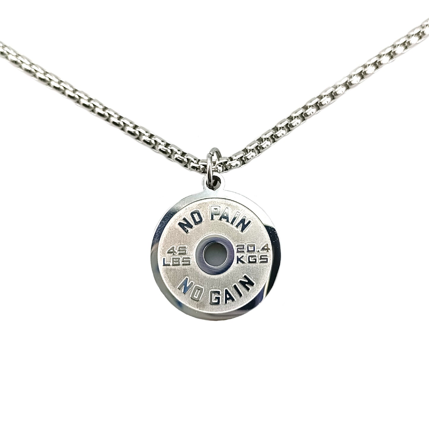 European And American Trends Sports Fitness Stainless Steel Barbell Disk Necklace