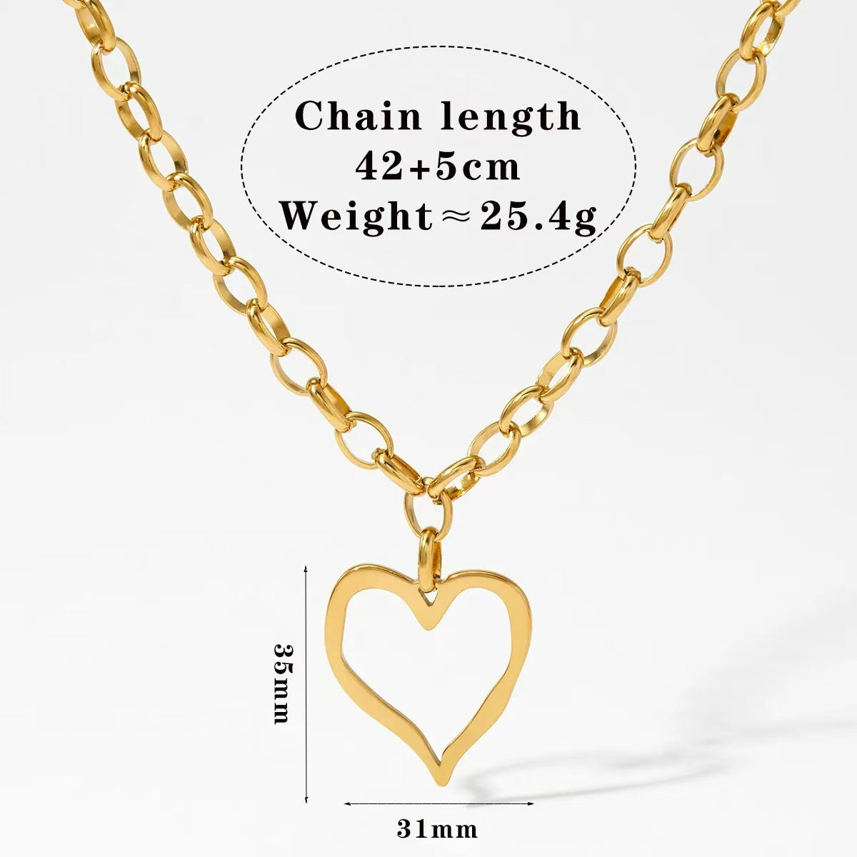 Heart Stainless Steel Vintage Exaggerating Heart-shapaed Necklace