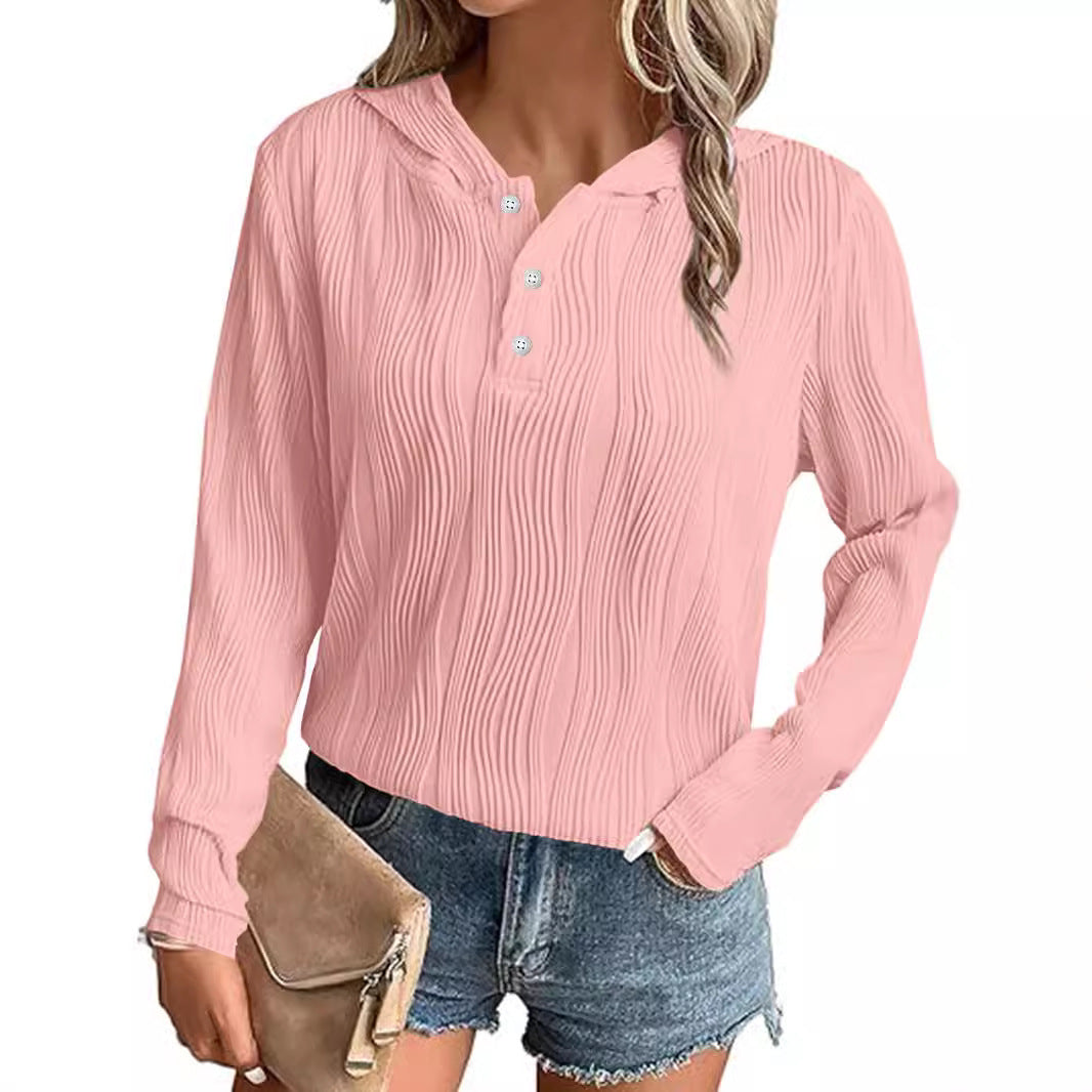 Hooded Sweater Coat Women's Casual Off-shoulder Top