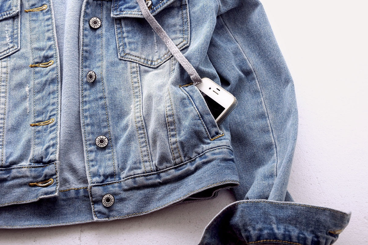 Slim Fit Hooded Jacket Versatile Student Top