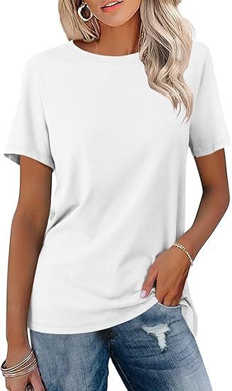 European And American Style Women Round Neck Loose Fashion Casual Short Sleeve