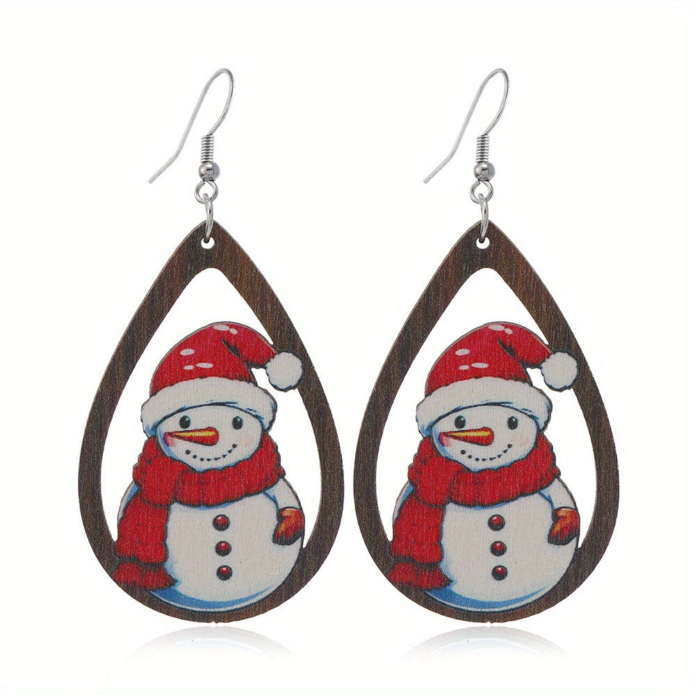 Women's All-match Creative Christmas Wooden Earrings