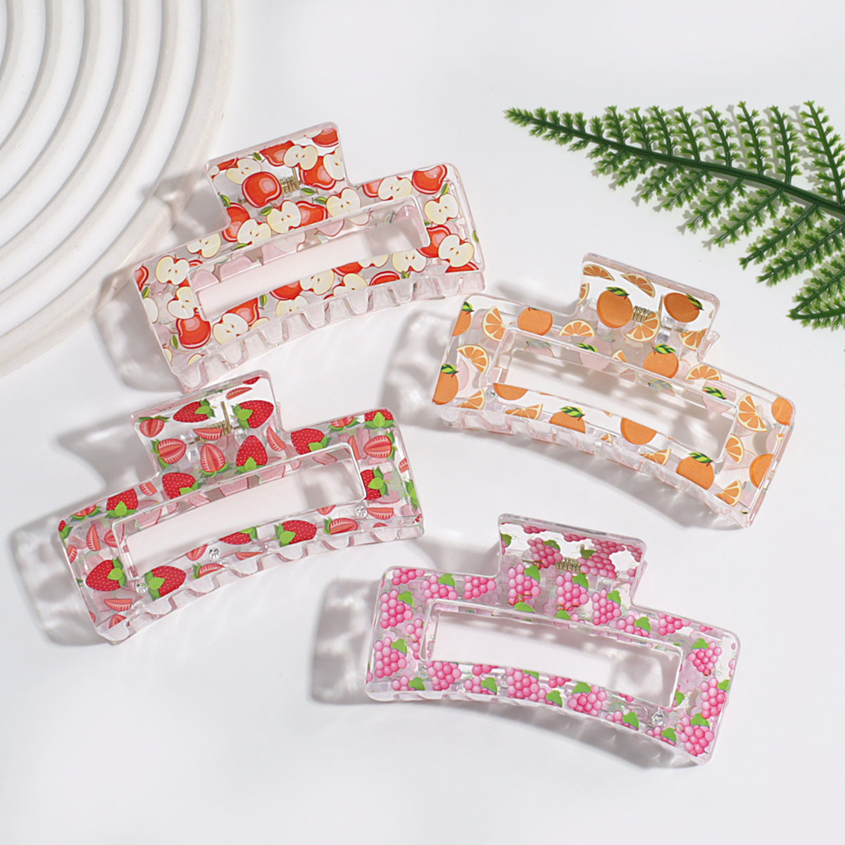 Transparent Fruit Grip Simple Commute All-match Updo Hairpin