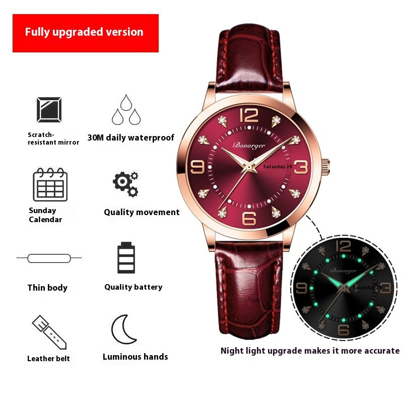 Niche High Sense Waterproof Luminous Quartz Watch