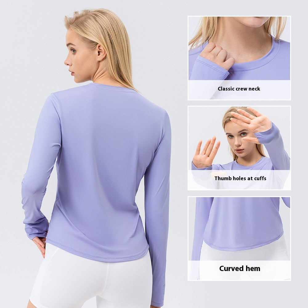 Women's Ice Silk Sun Protection Sports Long Sleeve Running Fitness
