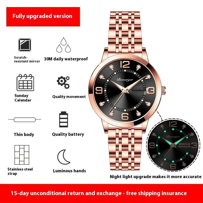Niche High Sense Waterproof Luminous Quartz Watch