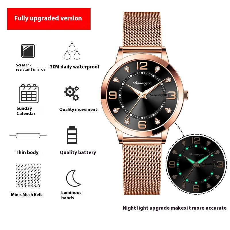 Niche High Sense Waterproof Luminous Quartz Watch