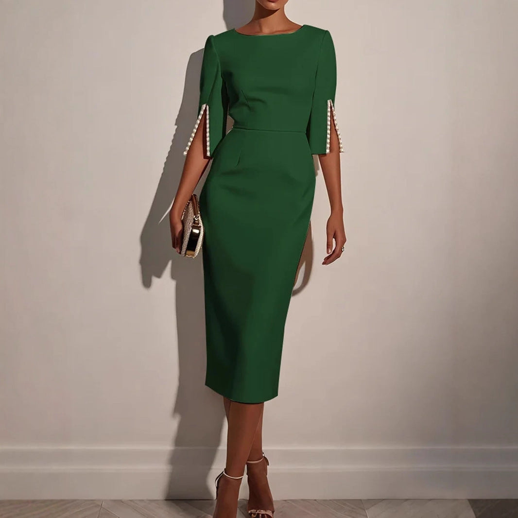 Women's Beaded Elegant Workplace Dress