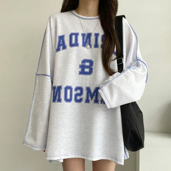 Design Sense Stitching Thickening Plus Size Top Korean Style Fleece-lined Sweater