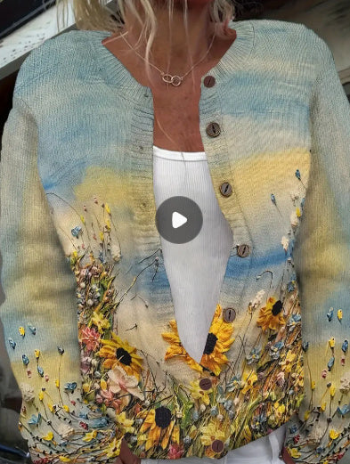 Digital printed cardigan hoodie jacket
