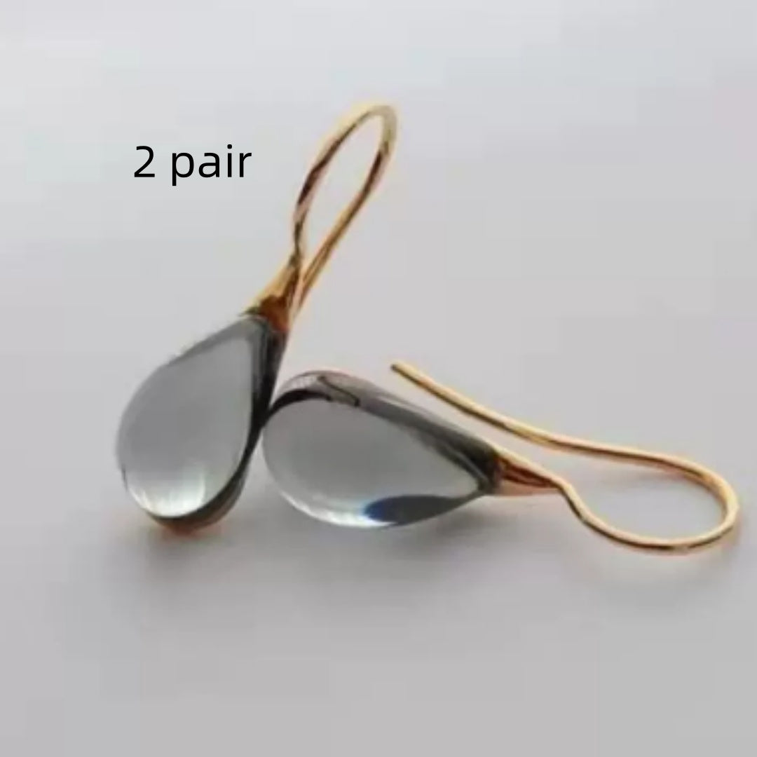Four Color Inlaid Opal Earrings European And American Ladies Fashion Earrings