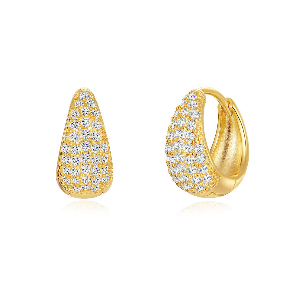 Brass Diamond Earclip Earrings European And American