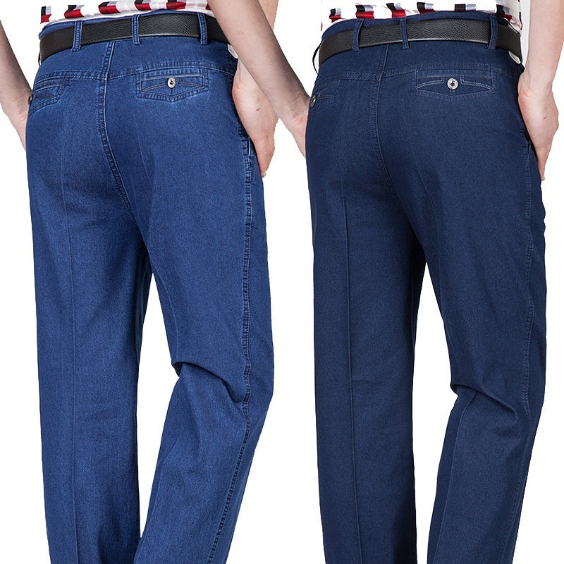 Men's Jeans High Waist Loose Casual Denim Trousers Denim Trousers
