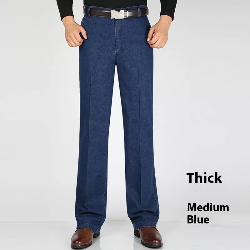 Men's Jeans High Waist Loose Casual Denim Trousers Denim Trousers
