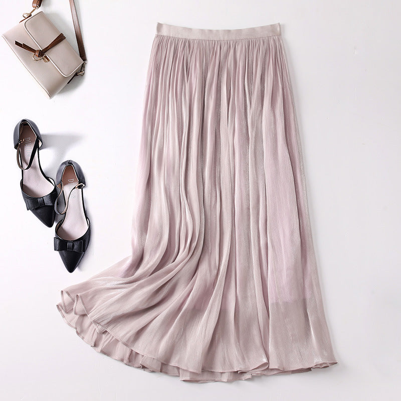 Slim Slimming Mid-length Elegant Pendant Summer Elastic Skirt