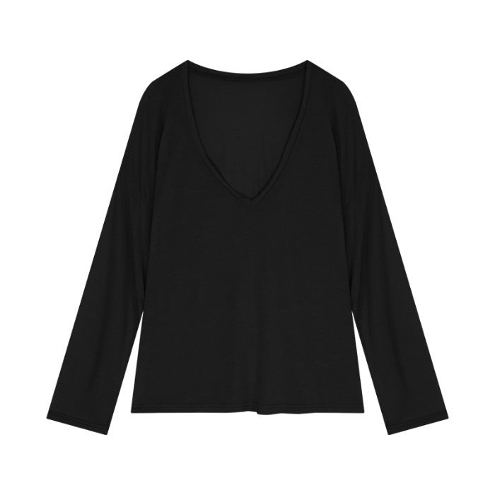 Women's Slim-transparent V-neck Long-sleeved Loose Sun Shield Casual Top