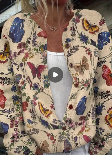 Digital printed cardigan hoodie jacket