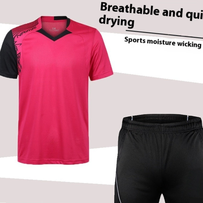 Badminton Suit Set Summer Short Sleeved Top Men's And Women's Lapel