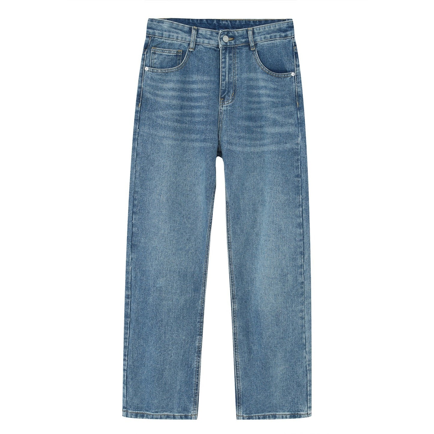 Black And White Basic Simple Jeans Men's Slim Trousers
