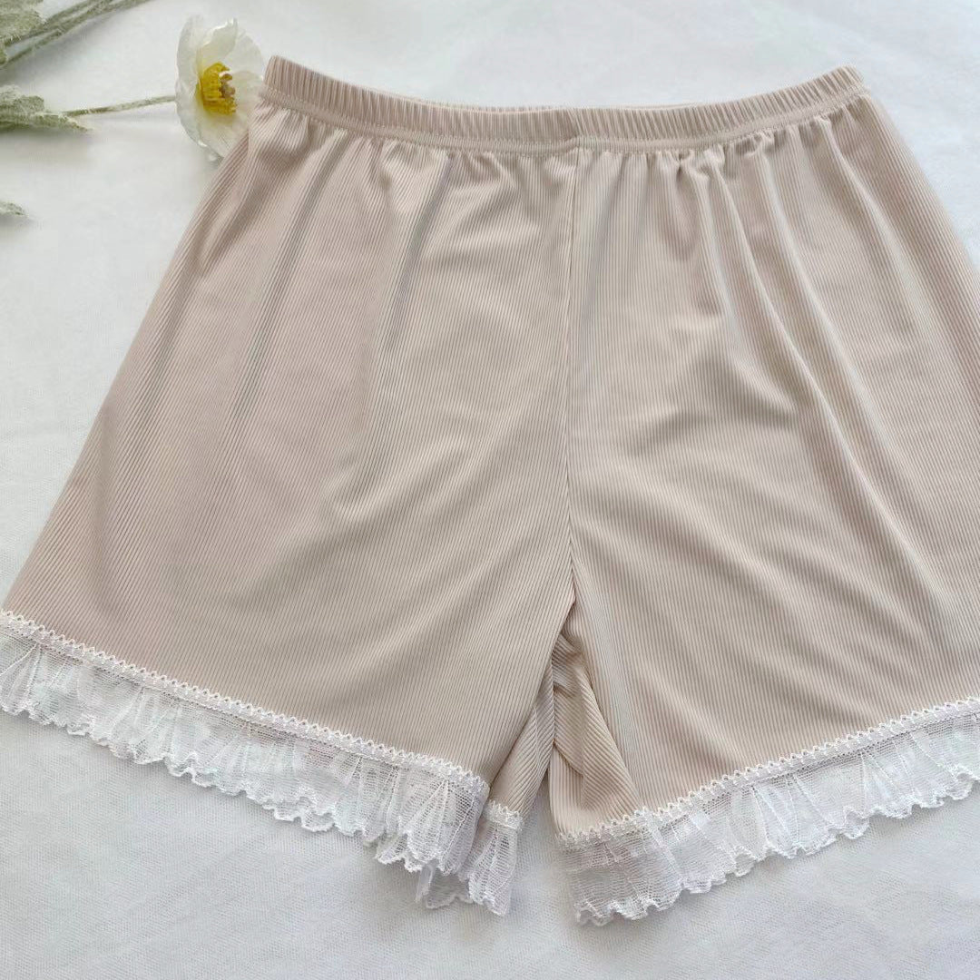 Summer New Style Outer Wear Loose Ladies Ice Silk Lace Safety Pants Women