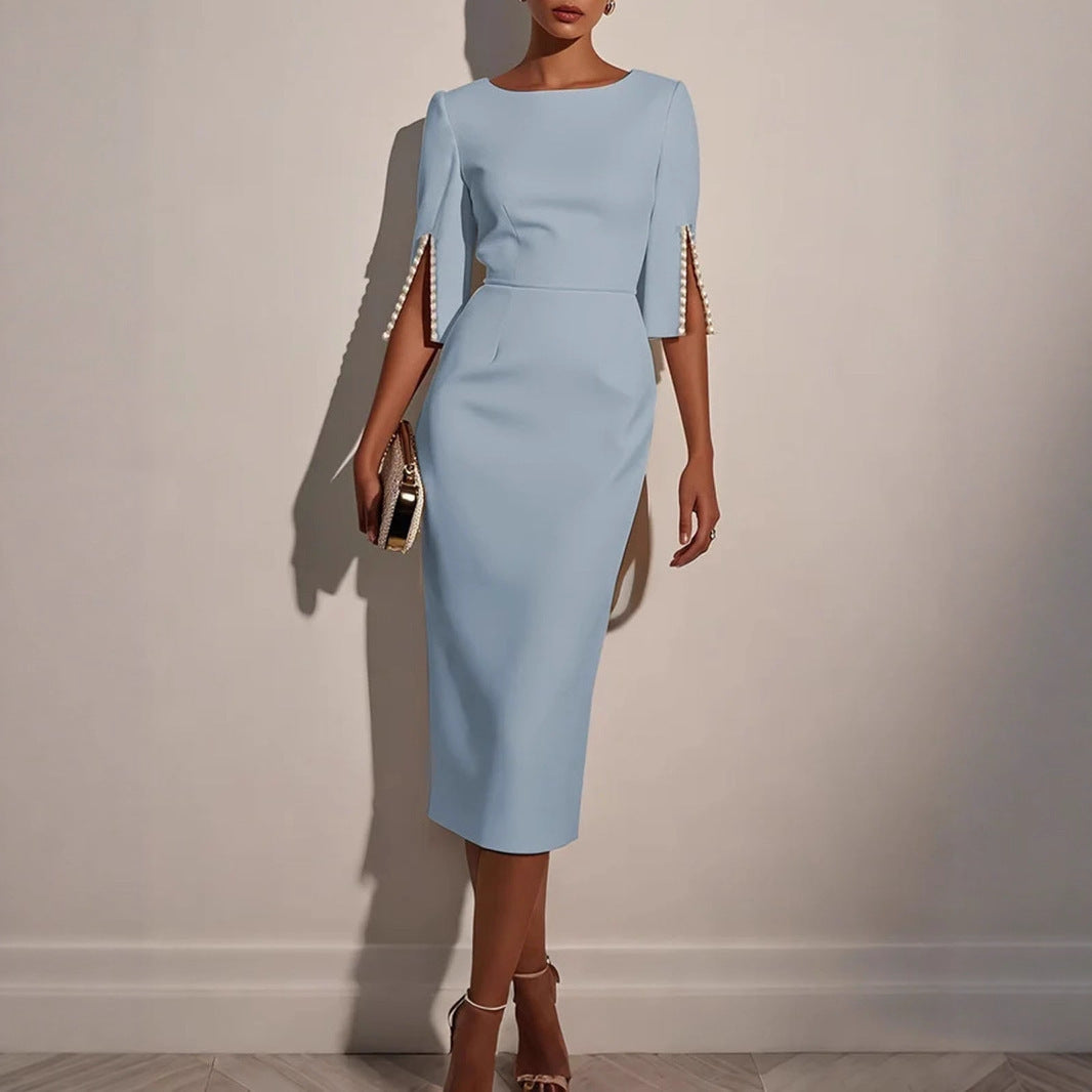 Women's Beaded Elegant Workplace Dress