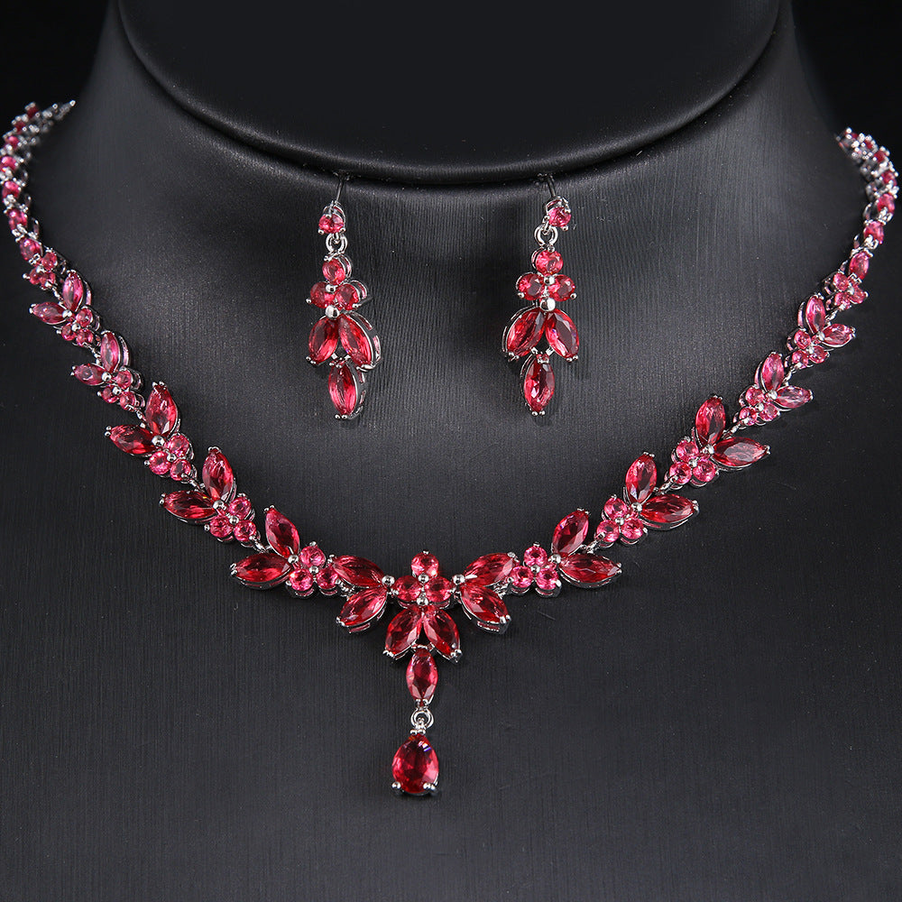 Simple White Bride Zircon Set Women