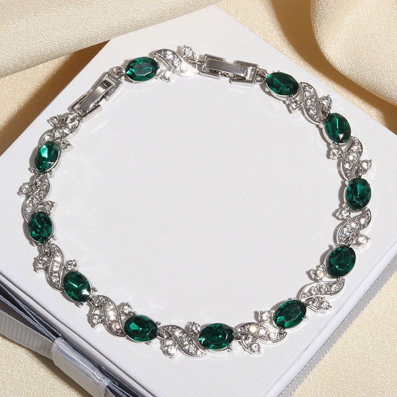 Rainbow Color Cross-shaped Jewelry Zircon Bracelet