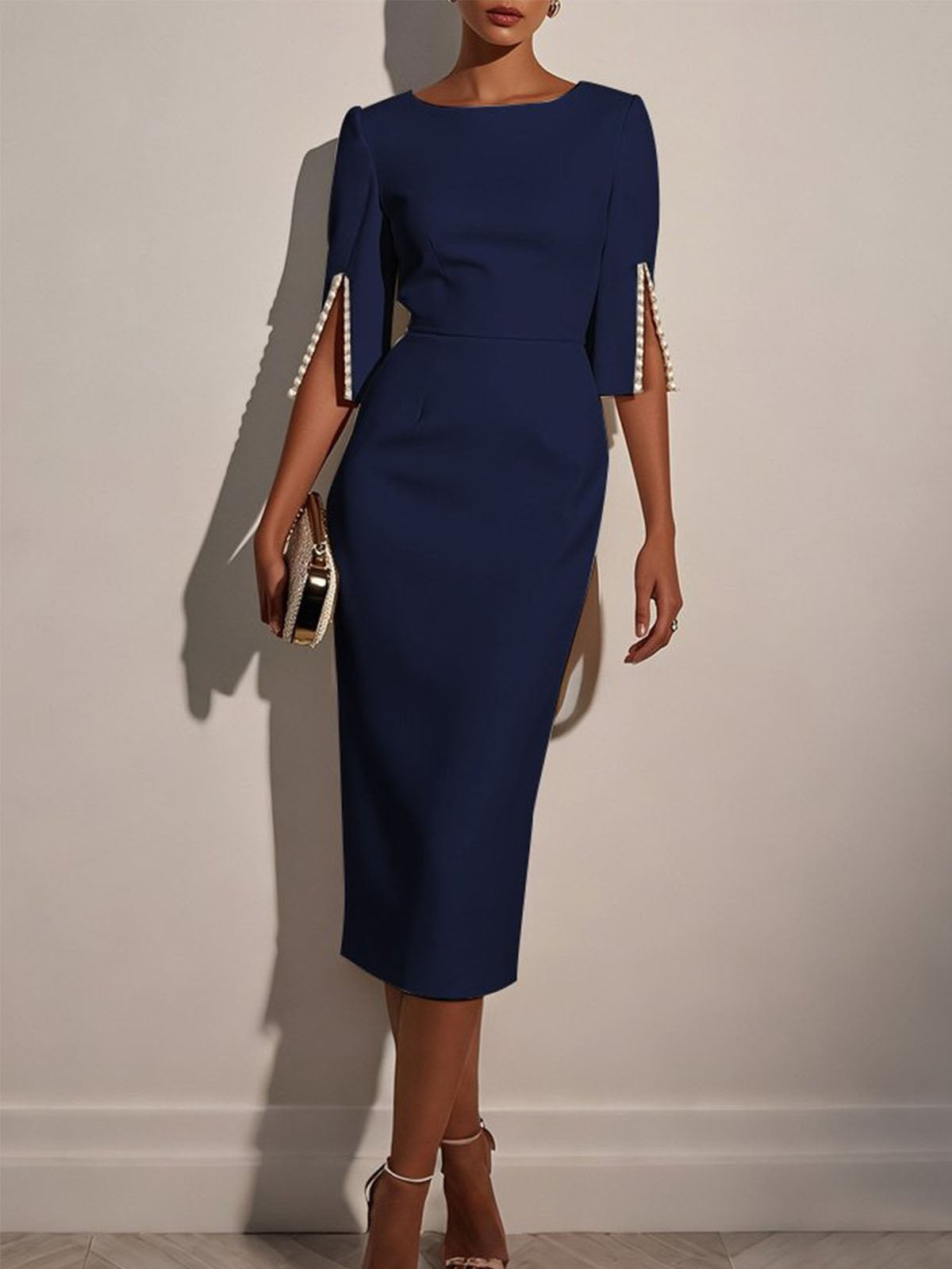 Women's Beaded Elegant Workplace Dress