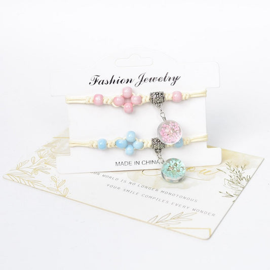 Glass Dried Flower Bracelet Real Flower Lace Flower