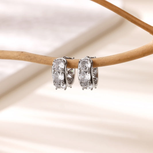 Simple Fashion Inlaid Zircon U-shaped Ear Clip Earrings Women's Light Luxury