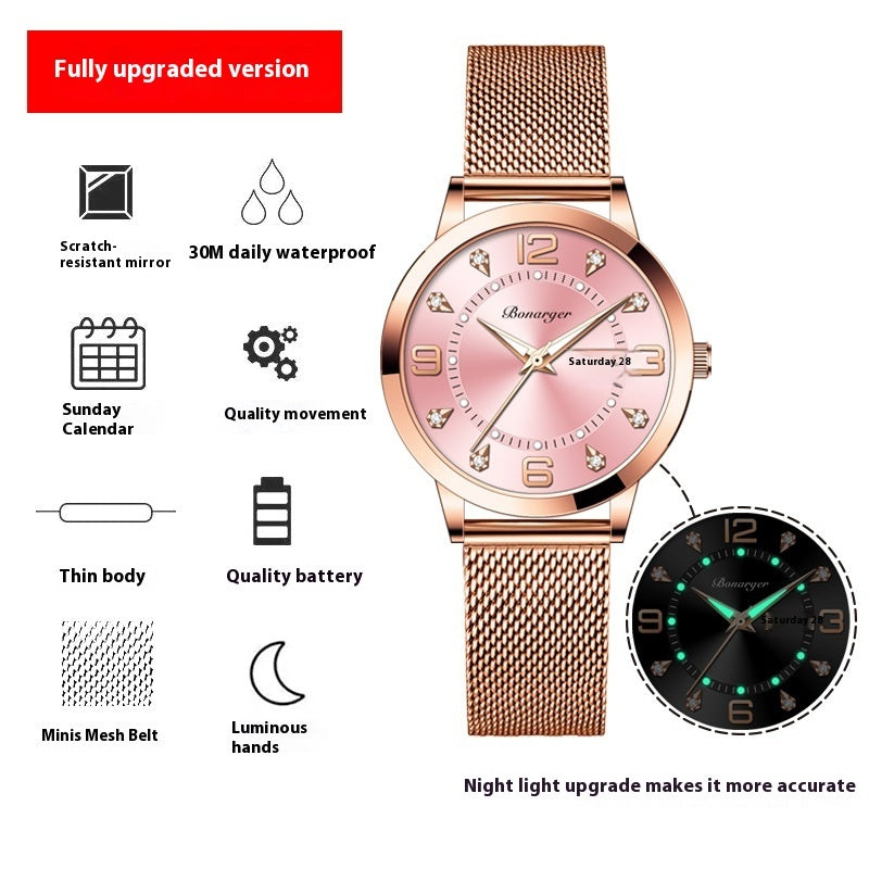 Niche High Sense Waterproof Luminous Quartz Watch