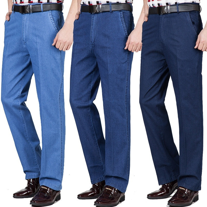 Men's Jeans High Waist Loose Casual Denim Trousers Denim Trousers