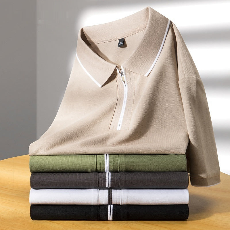 Men's Lapel Silk Business Casual Top