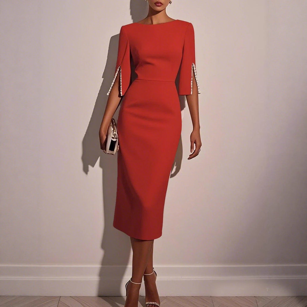 Women's Beaded Elegant Workplace Dress