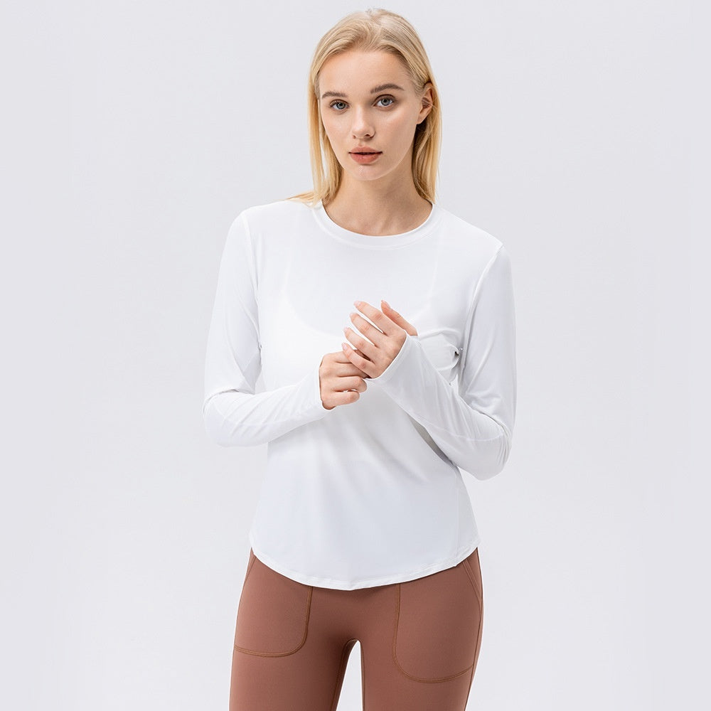 Women's Ice Silk Sun Protection Sports Long Sleeve Running Fitness