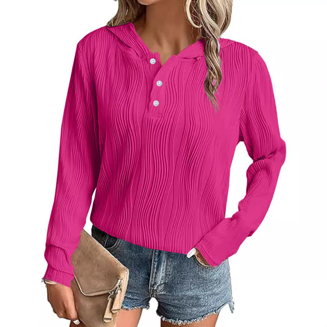 Hooded Sweater Coat Women's Casual Off-shoulder Top
