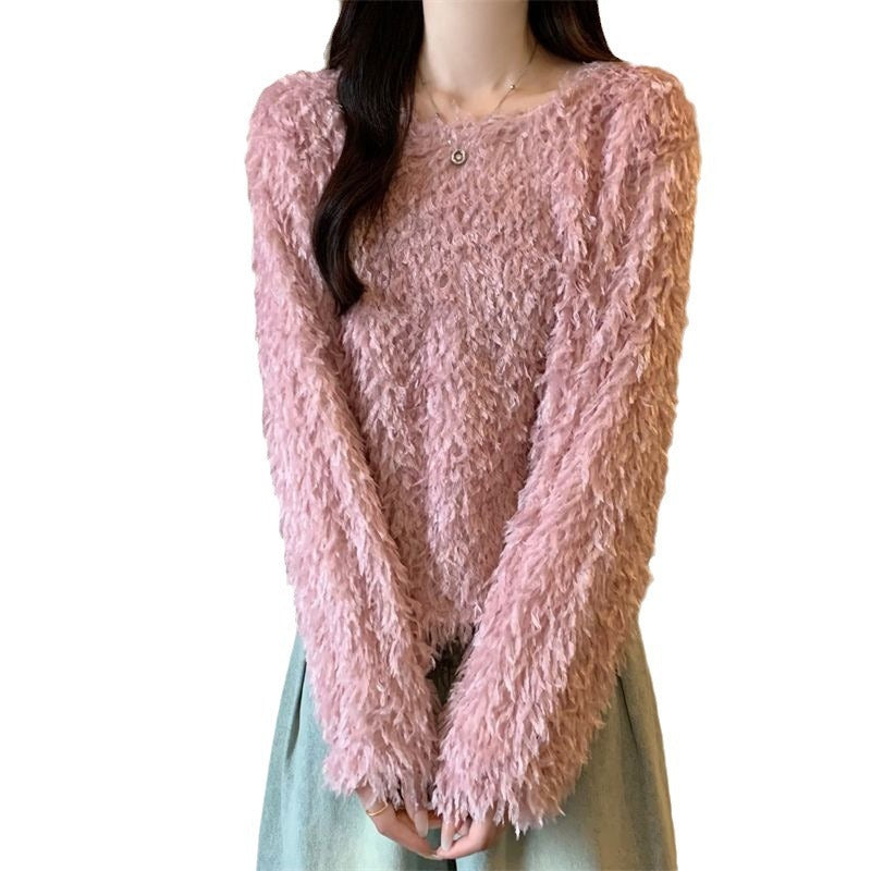Loose All-match Round Neck Women's Long-sleeved Sweater